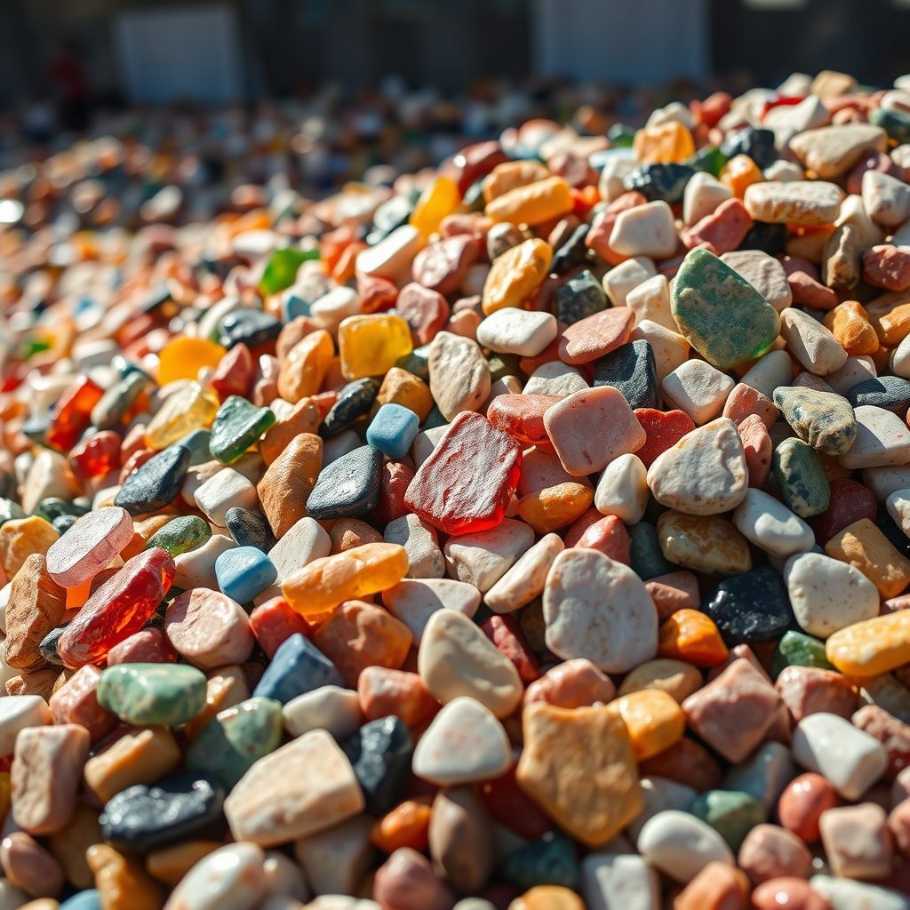 Mosaic stone chip packs display