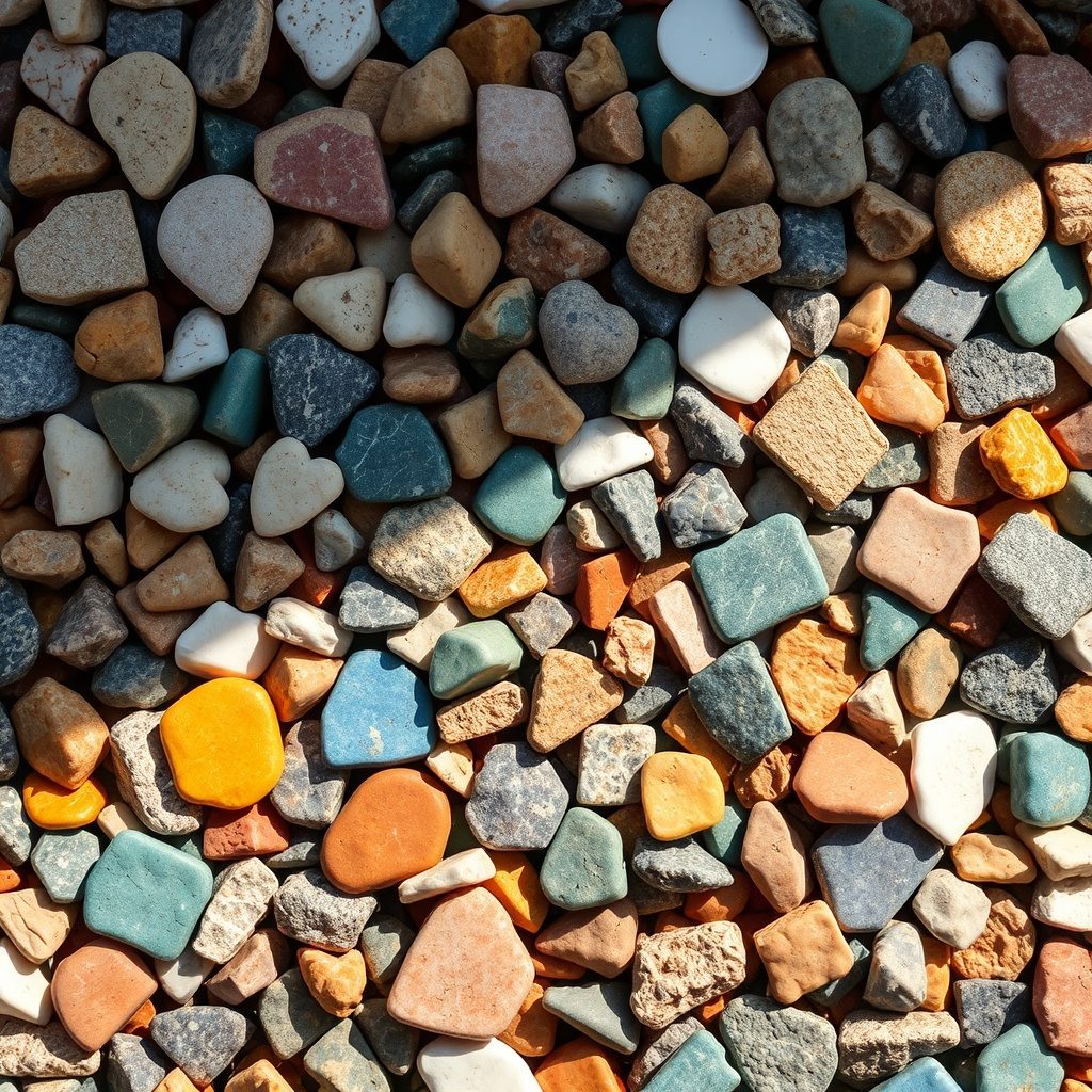 Close-up of colorful mosaic chips used for indoor plants