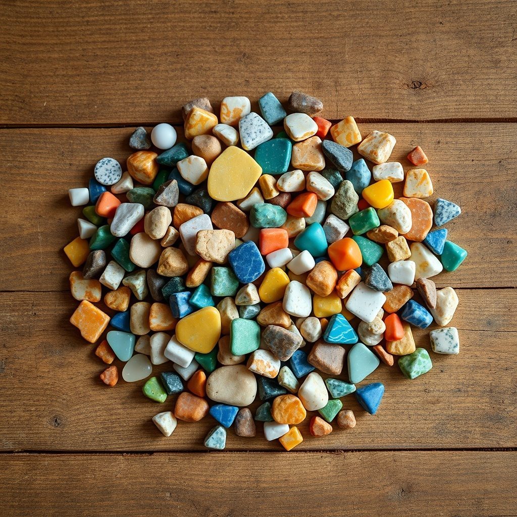 Colorful mosaic chips