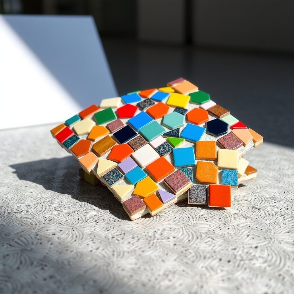 Red mosaic chips